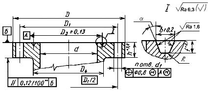 Типы фланцевых соединений устьевого оборудования фланец-фланец исполнения 1